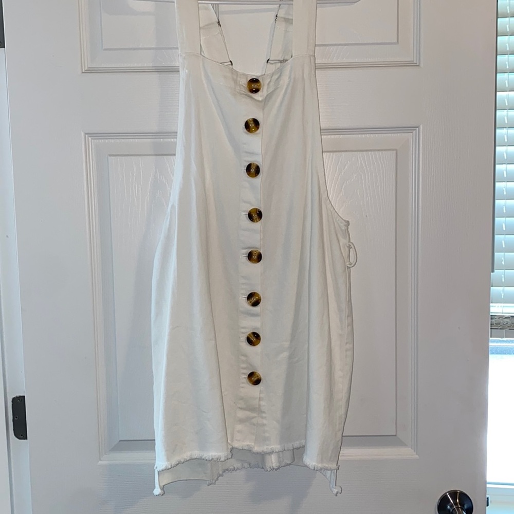 White Overall Dress